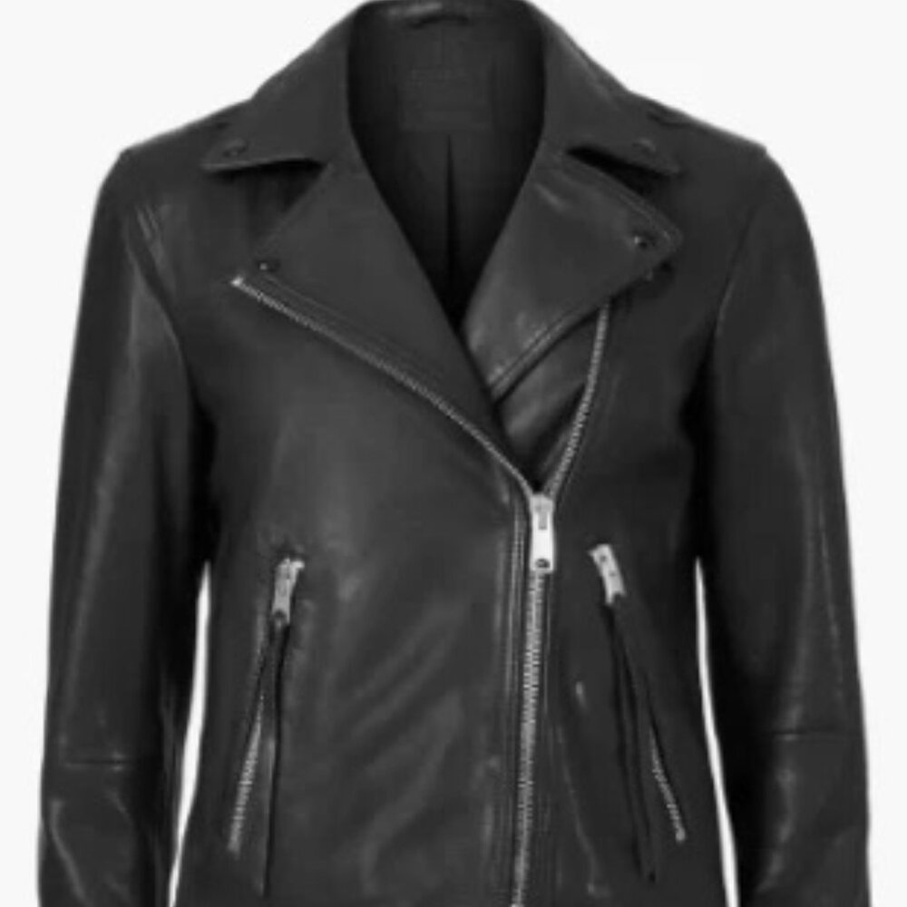 NWT: AllSaints Dalby Leather Biker Jacket - Sz: 4